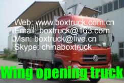 Wing opening truck